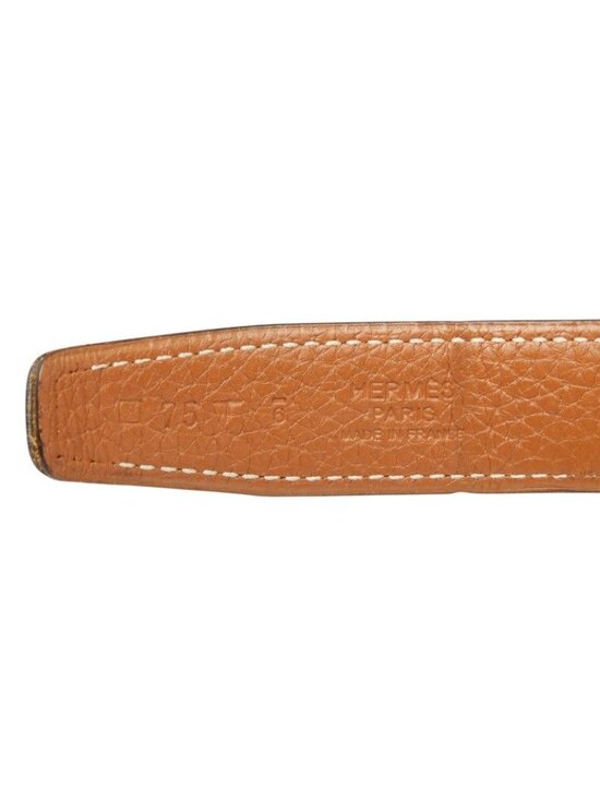 Hermes Reversible Belt Buckle 75 Black Brown Box Calf Togo
